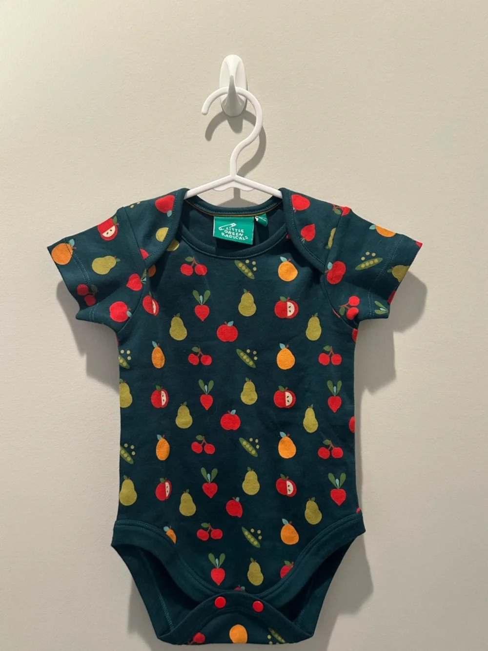 Little Green Radicals Baby onsie with Multicolor Vegetable Motif